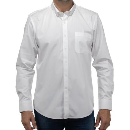 Camisa Dioro manga larga lisa blanco