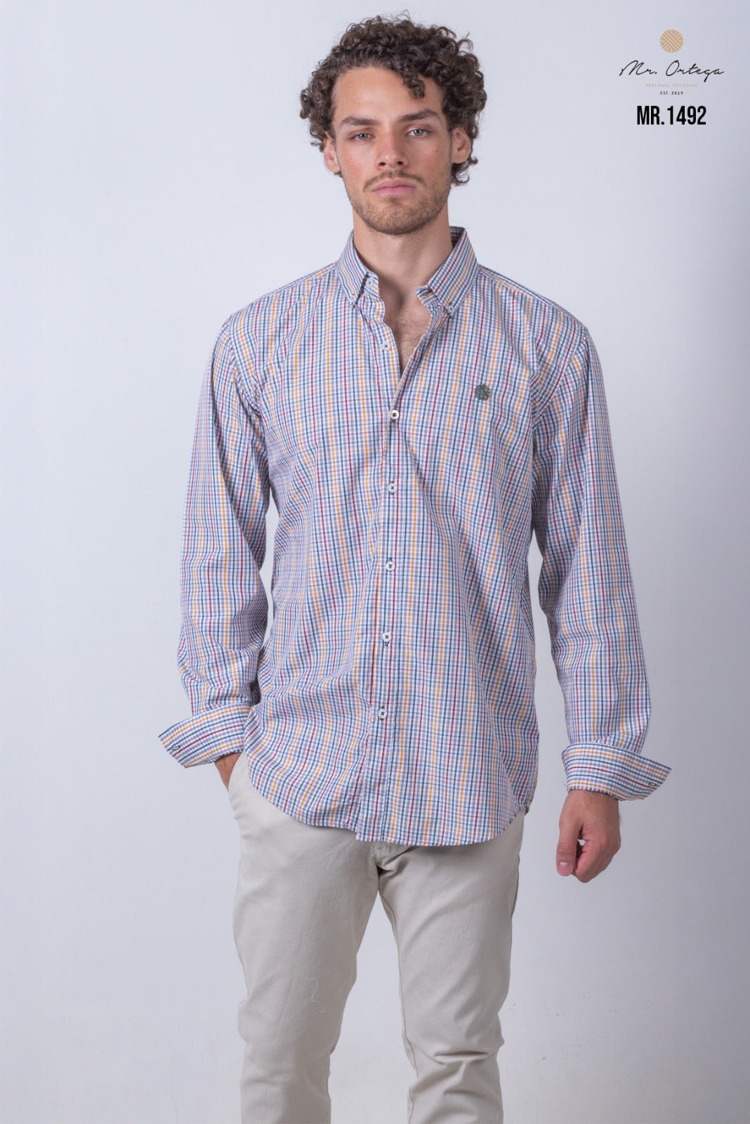 Camisa Mr Ortega cuadrada multicolor