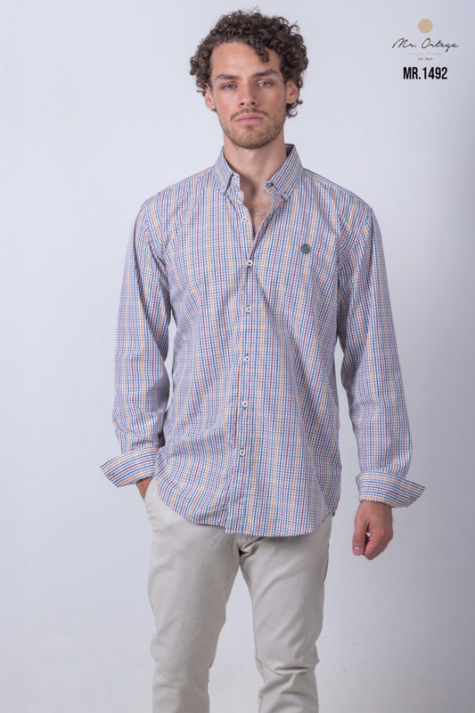 Camisa Mr Ortega cuadrada multicolor