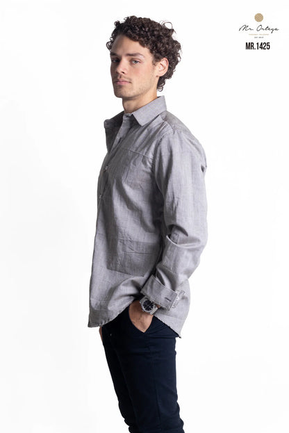 Camisa Mr Ortega lino gris