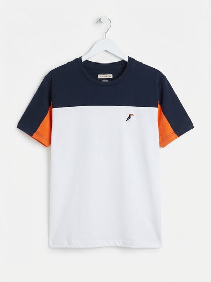 T-Shirt Tucane Colorblock Marino