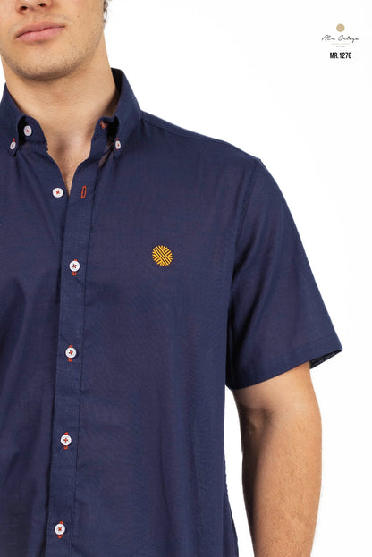 Camisa Mr Ortega manga corta marino