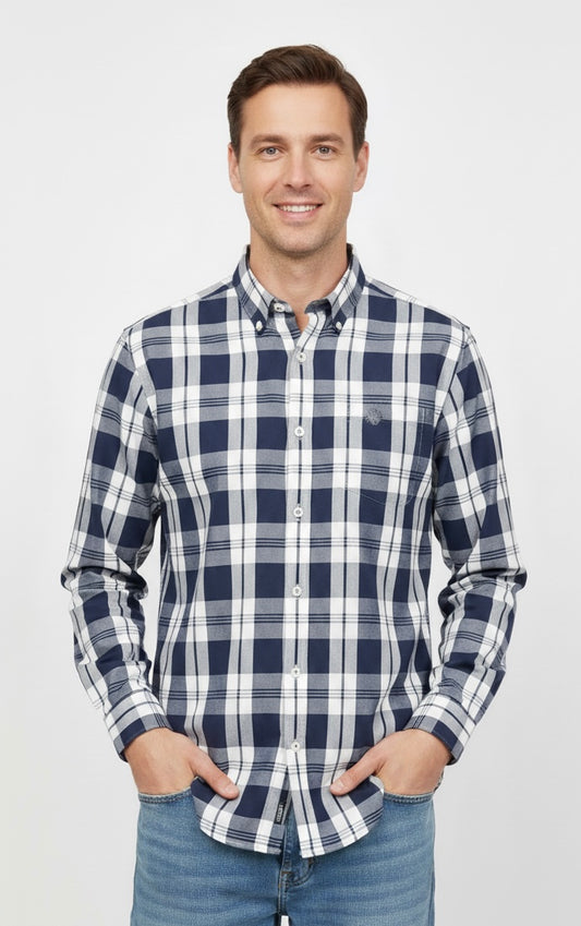 Camisa Mr Ortega cuadros marino