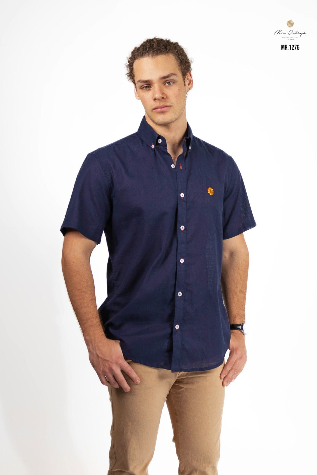 Camisa Mr Ortega manga corta marino