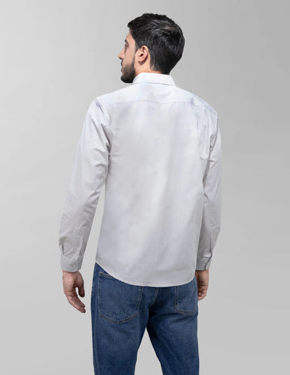 Camisa Dioro manga larga lisa gris