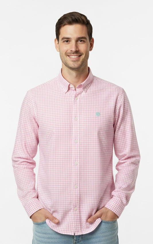 Camisa Mr Ortega cuadrada rosa