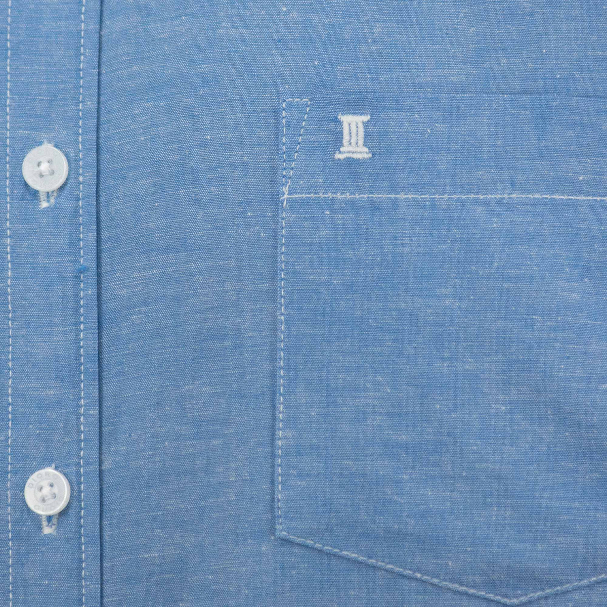 Camisa Dioro manga corta lisa azul