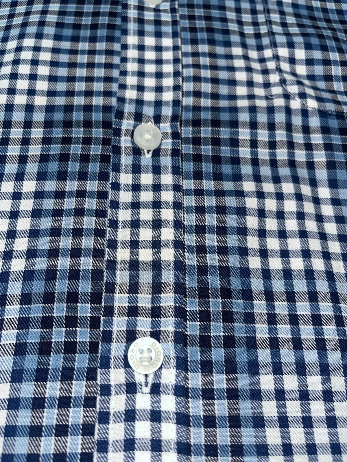 Camisa Dioro manga corta cuadros multicolor