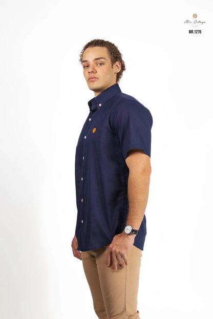 Camisa Mr Ortega manga corta marino