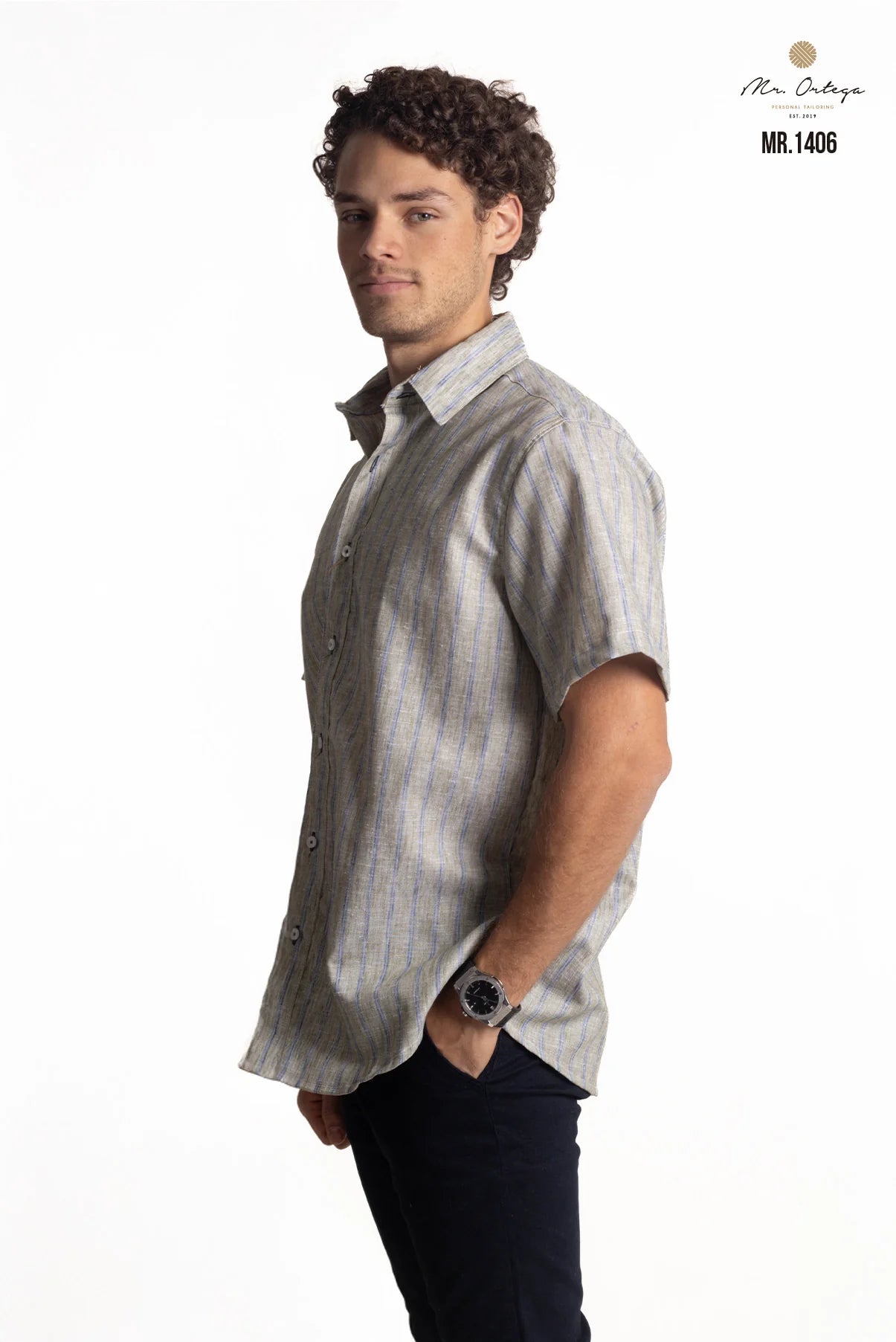 Camisa Mr Ortega rayas verde