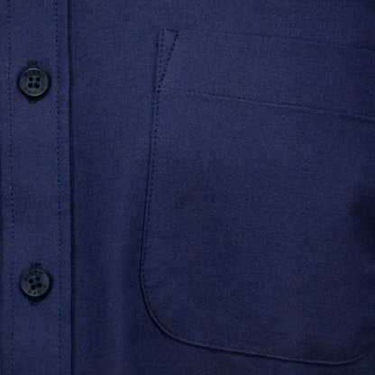 Camisa Dioro manga larga lisa azul