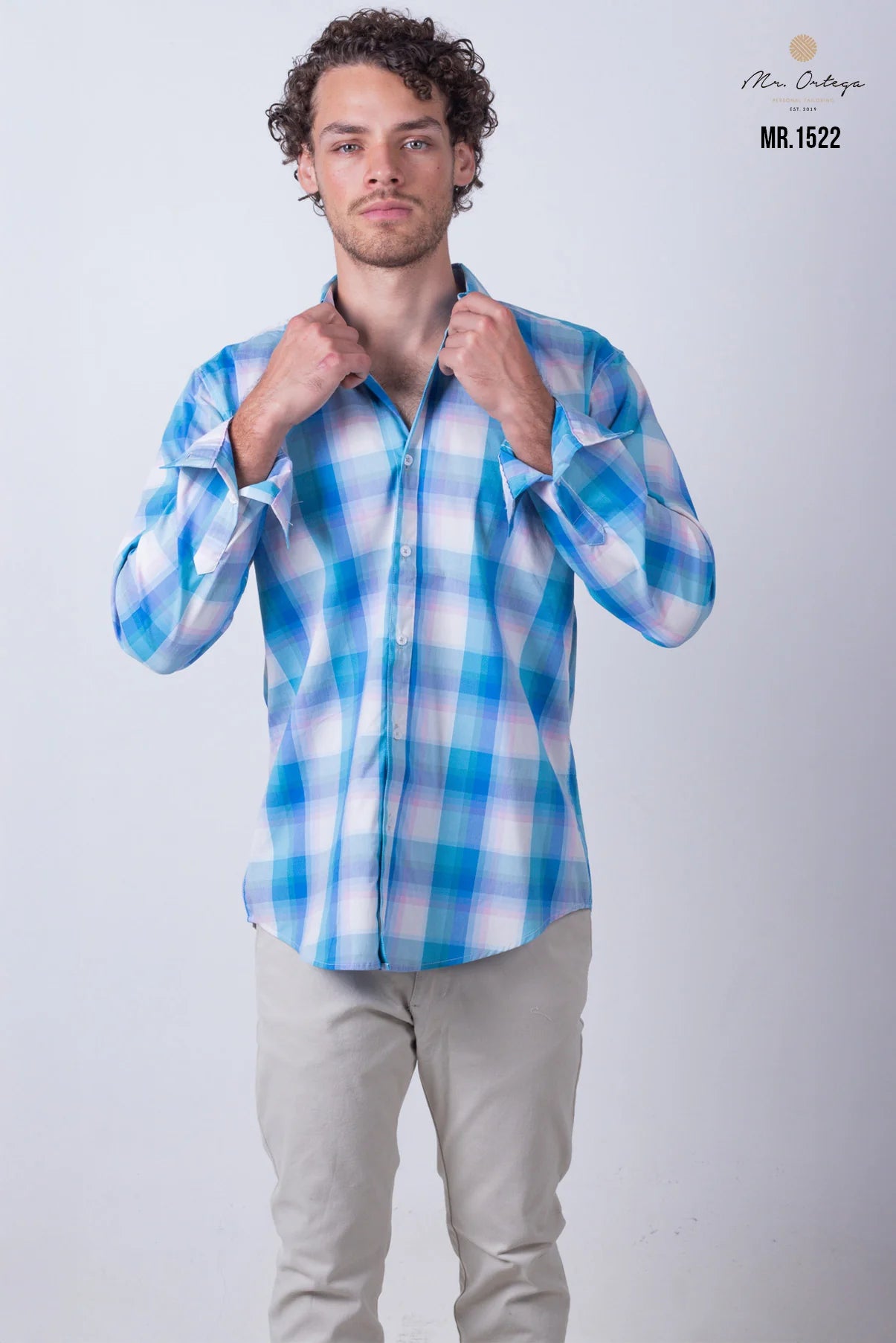 Camisa Mr Ortega cuadrada blanco