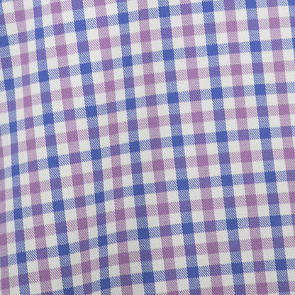 Camisa Dioro manga larga cuadros morado
