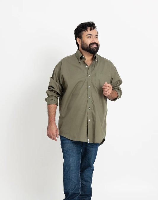 Camisa Ele lisa verde