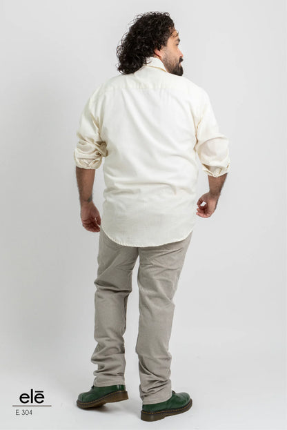 Camisa Ele lisa beige