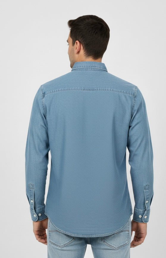 Camisa Mr Ortega manga larga mezclilla