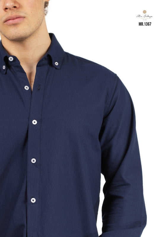 Camisa Mr Ortega manga larga marino