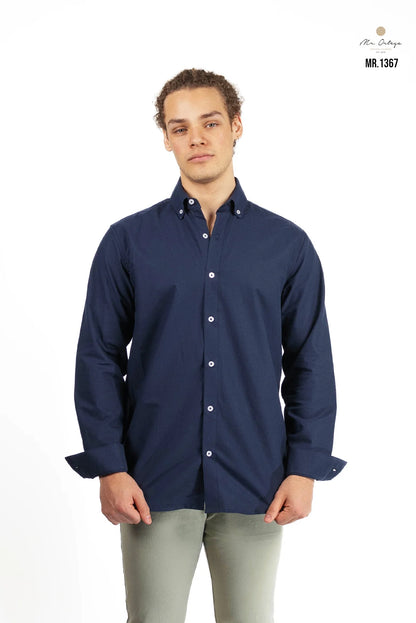 Camisa Mr Ortega manga larga marino
