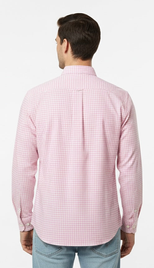 Camisa Mr Ortega cuadrada rosa