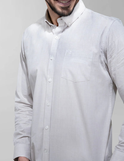 Camisa Dioro manga larga lisa gris