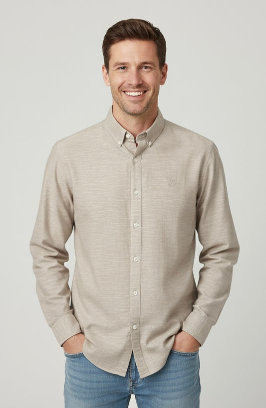 Camisa Mr Ortega manga larga caqui