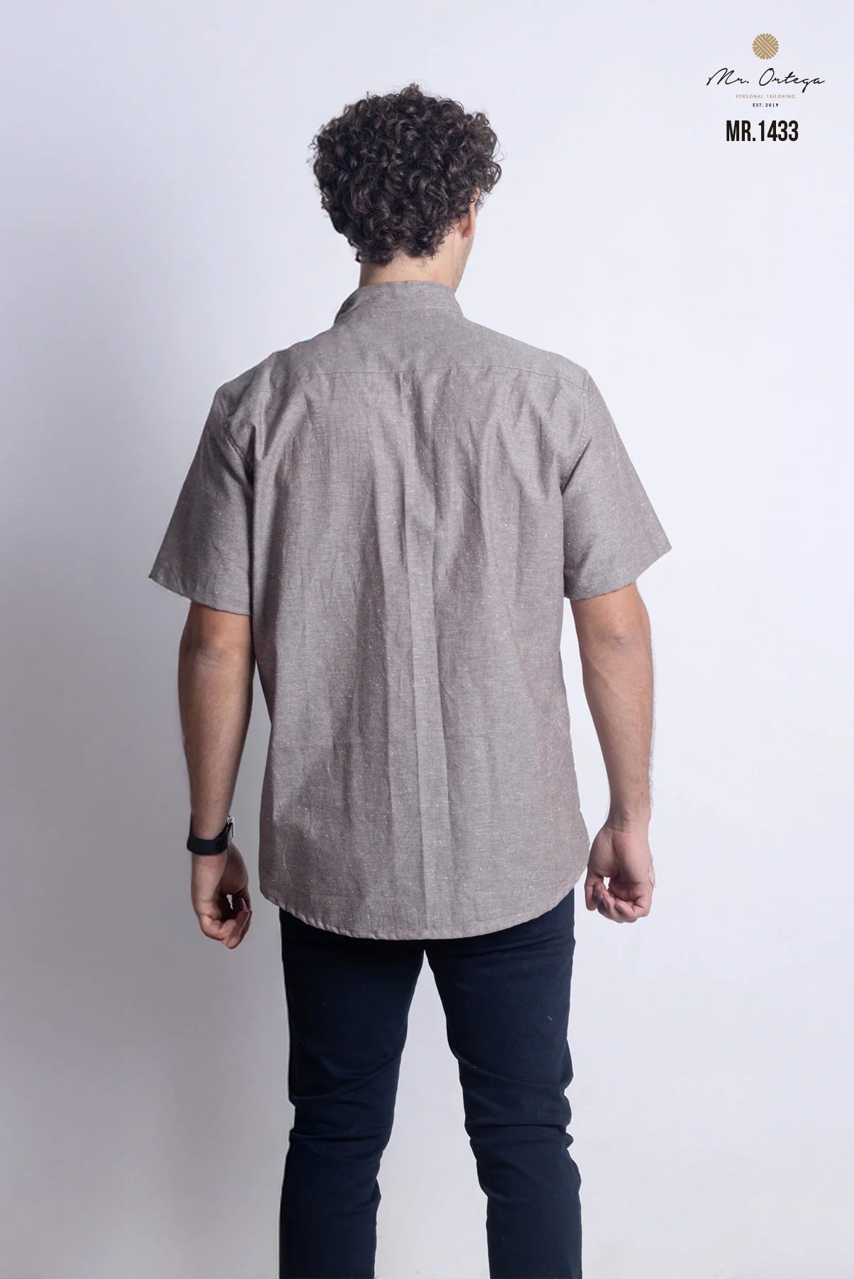 Camisa Mr Ortega manga corta marrón