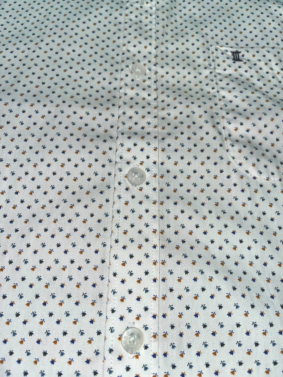 Camisa Dioro manga corta detalle blanco