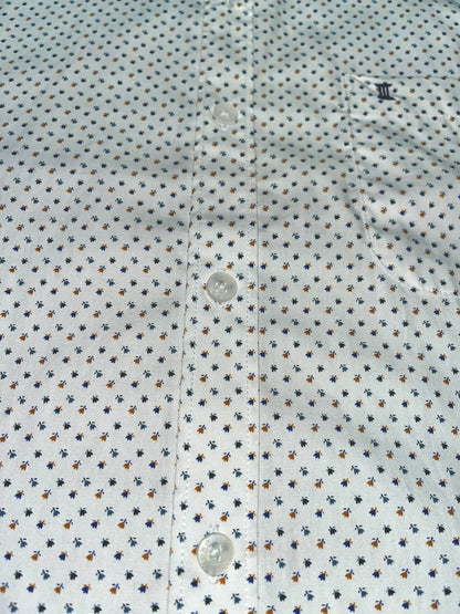 Camisa Dioro manga corta detalle blanco
