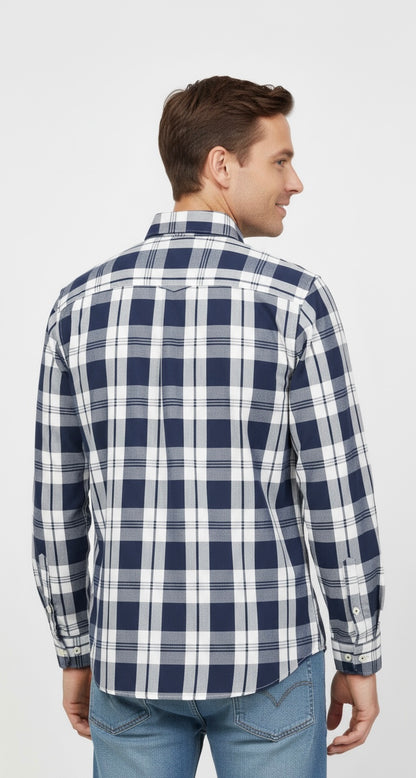 Camisa Mr Ortega cuadros marino