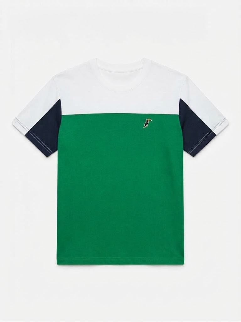 T-Shirt Tucane Colorblock Jade