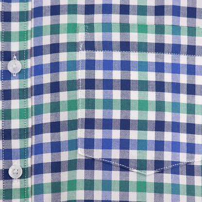 Camisa Dioro manga larga cuadros azul