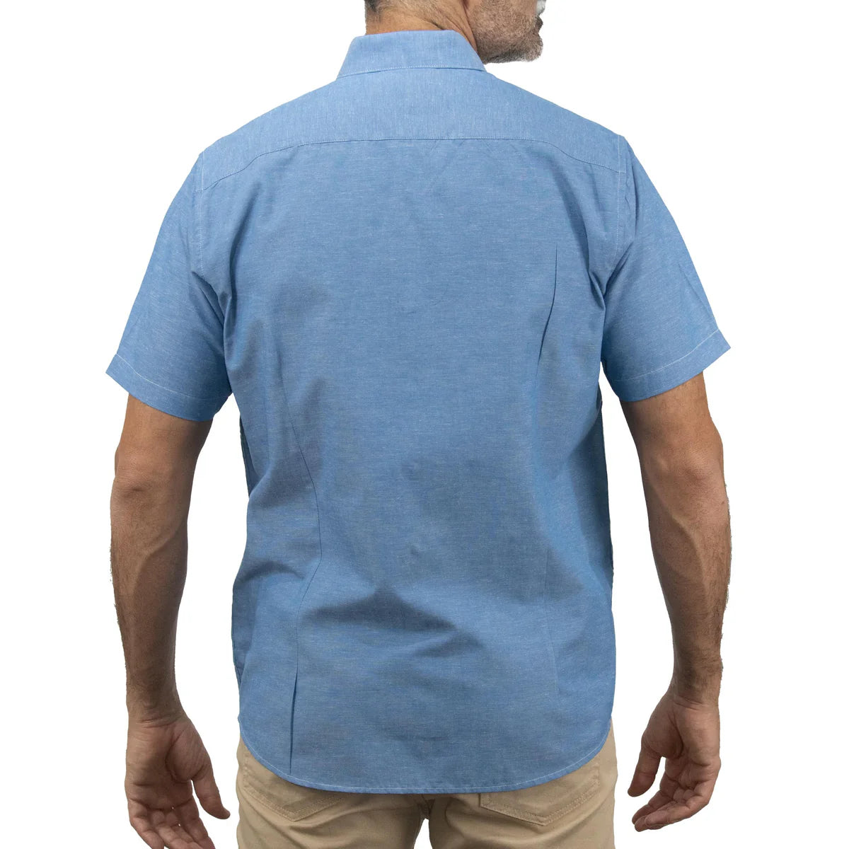 Camisa Dioro manga corta lisa azul