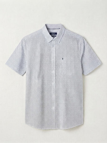 Camisa Dioro manga corta detalle blanco