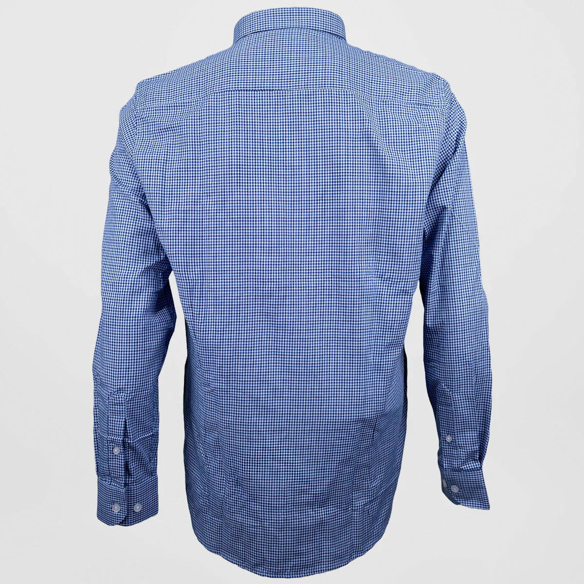 Camisa Dioro manga larga cuadros azul