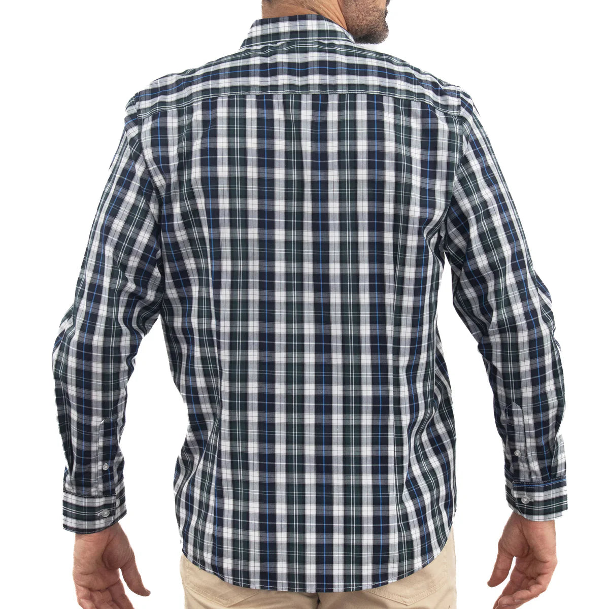Camisa Dioro manga larga cuadros verde