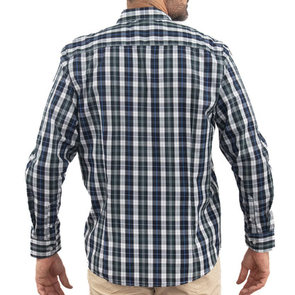 Camisa Dioro manga larga cuadros verde