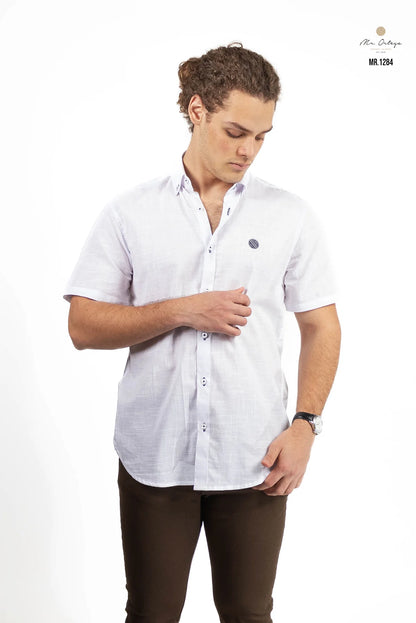 Camisa Mr Ortega cuadros blanco